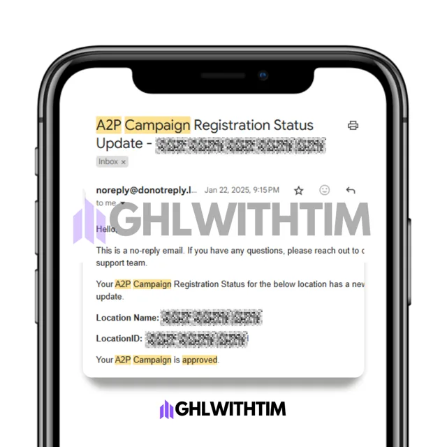 A2P campaign approved in GoHighLevel