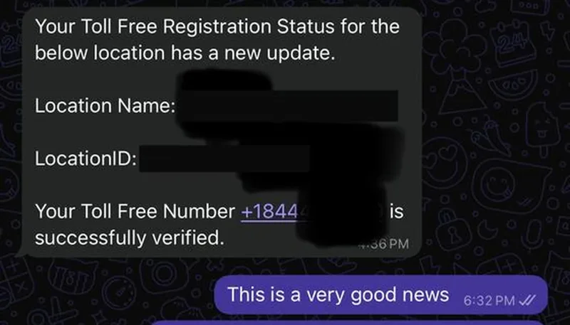Toll-free number verified in GoHighLevel